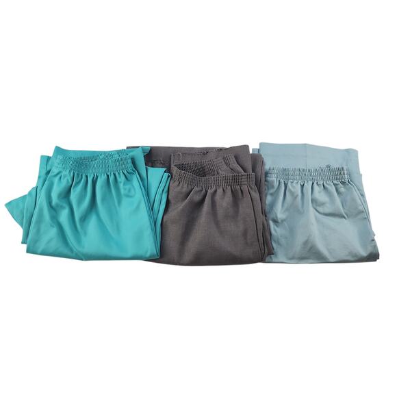 Alfred Dunner Pants Womens 12P Petite Lot of 3 Gray Turquoise Sky Blue Pull On - Picture 1 of 16